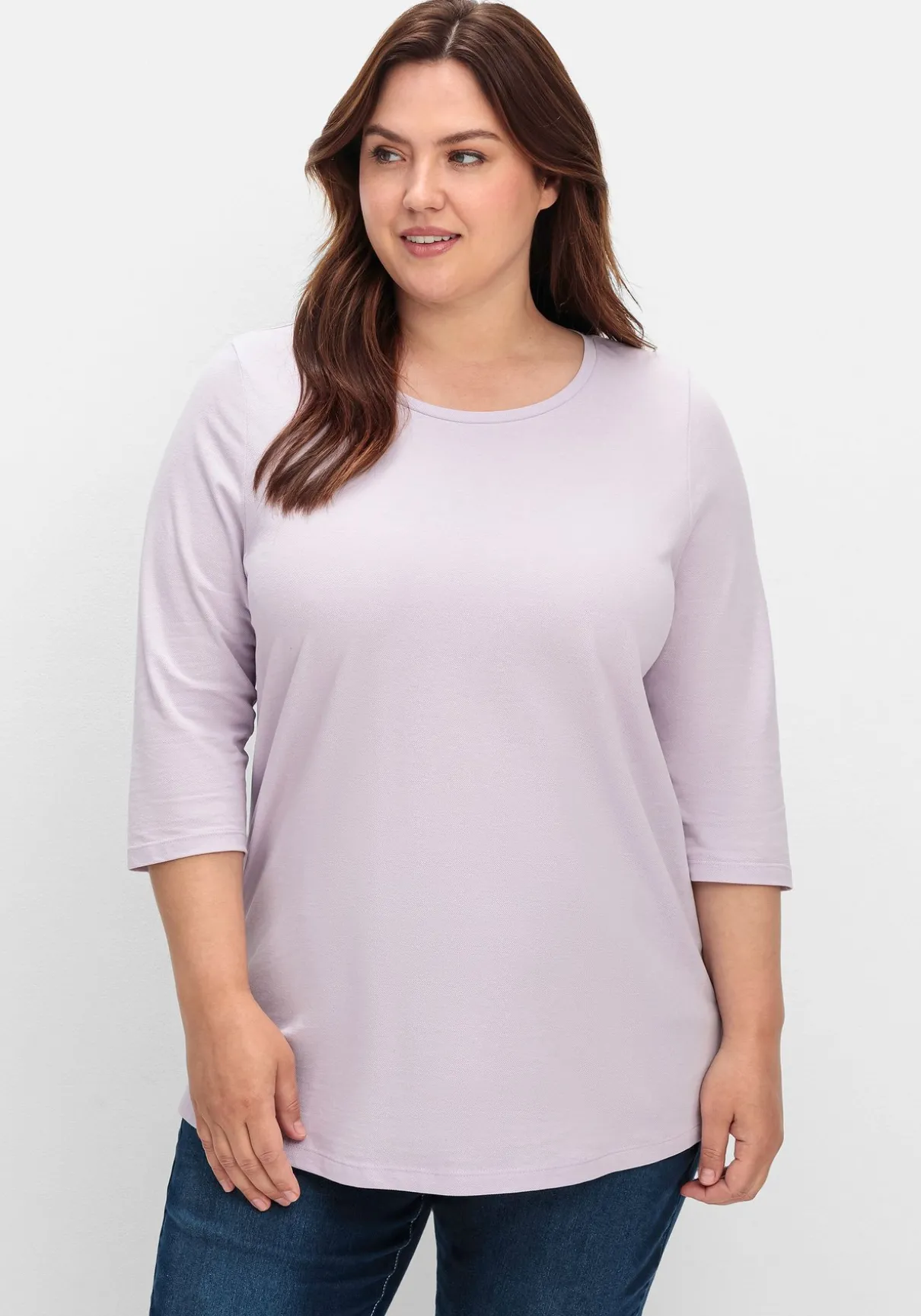 Shirt in Piqué-Qualität mit 3/4-Ärmeln