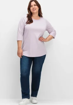 Shirt in Piqué-Qualität mit 3/4-Ärmeln