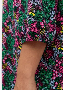 Shirt mit Allover-Blumendruck und tiefem Ausschnitt