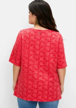 Shirt mit Alloverprint, leicht tailliert