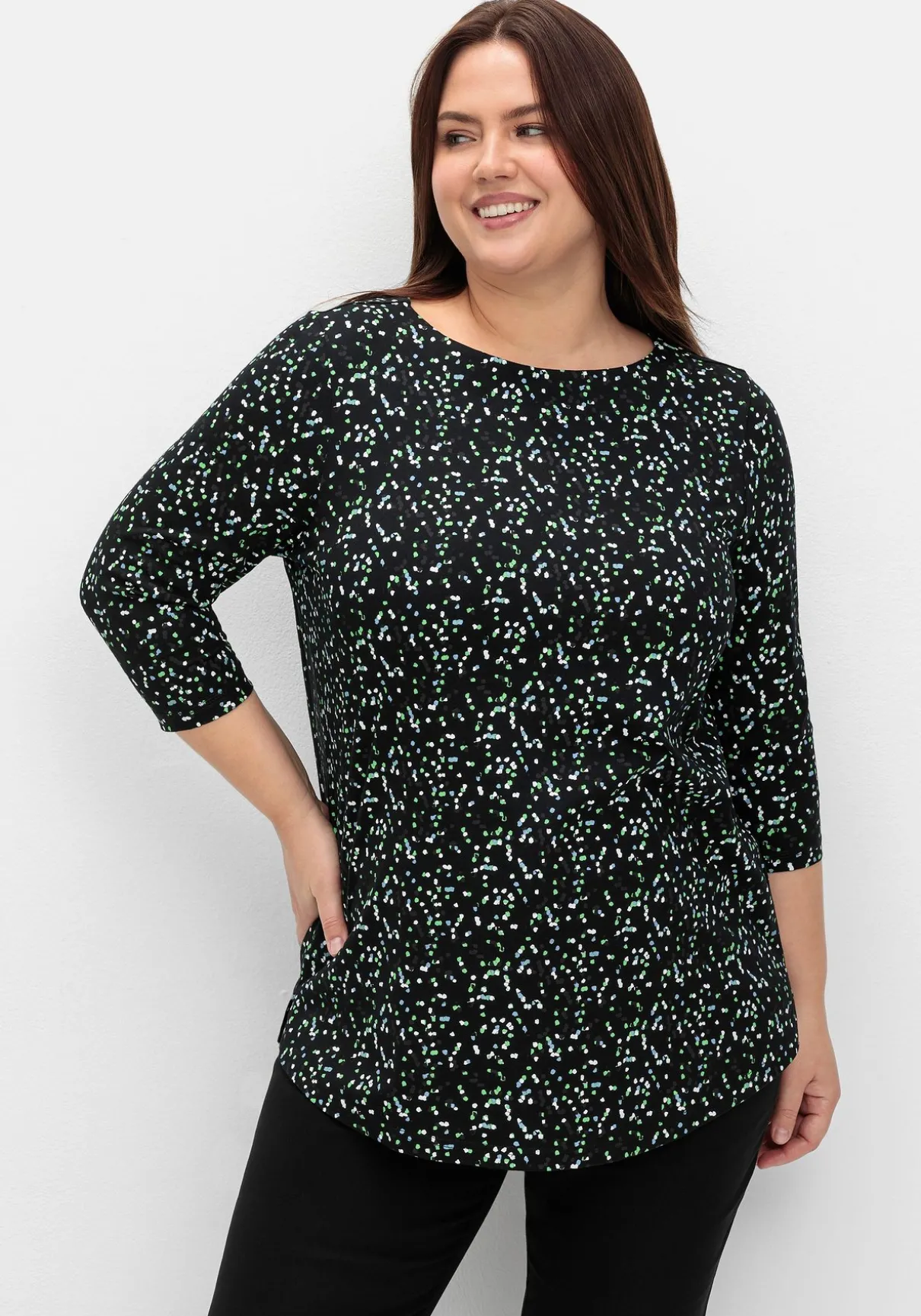 Shirt mit 3/4-Arm und Minimalprint