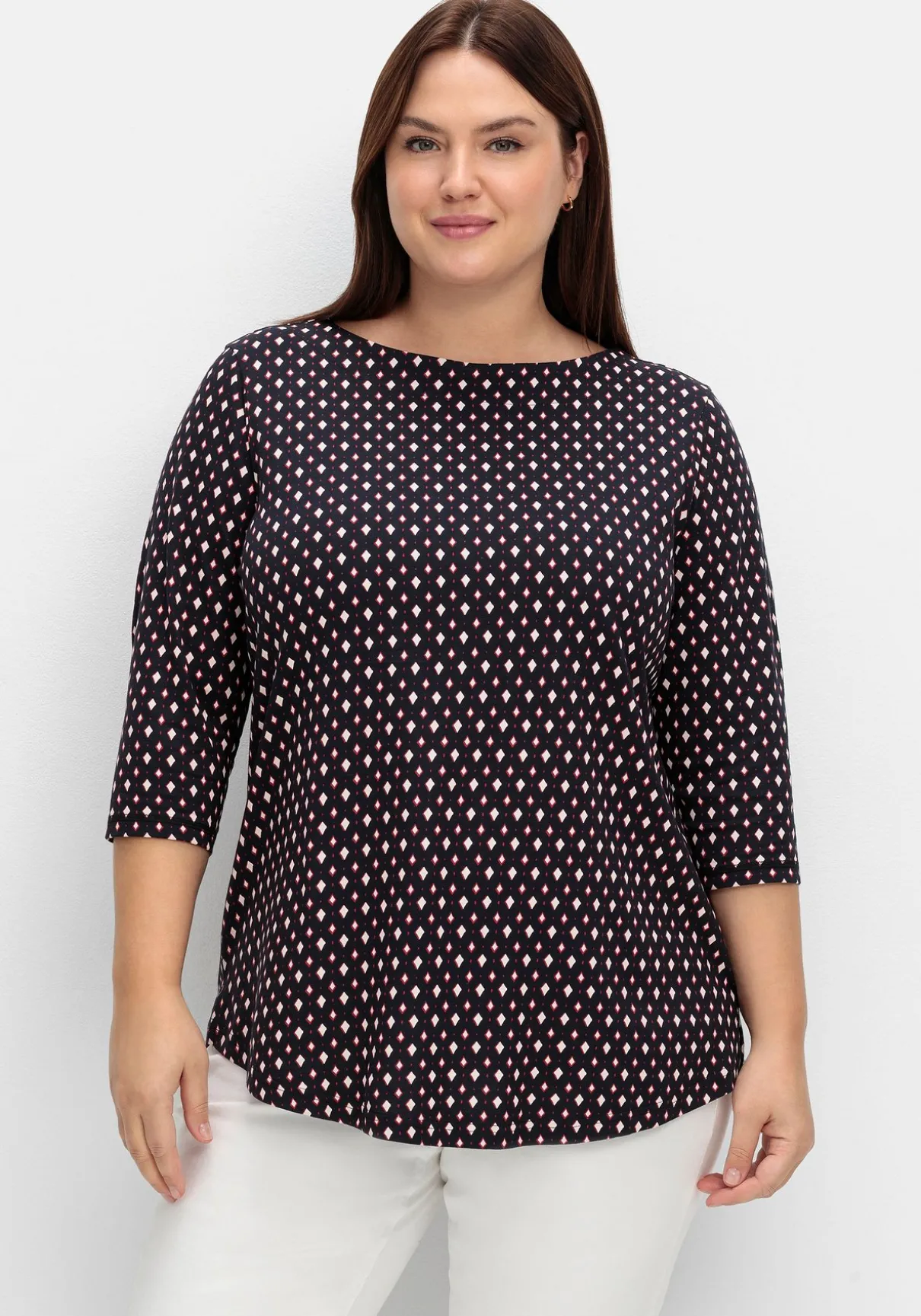 Shirt mit 3/4-Arm und Minimalprint
