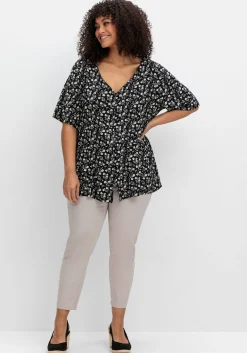 Shirt mit Blümchenprint und Knopfleiste