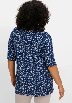 Shirt mit Blümchenprint und Knopfleiste