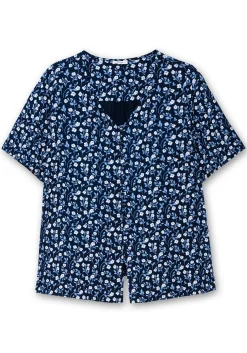 Shirt mit Blümchenprint und Knopfleiste