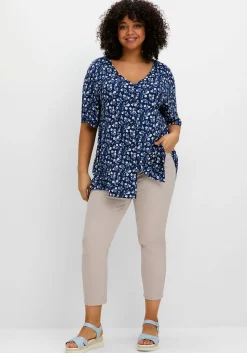 Shirt mit Blümchenprint und Knopfleiste