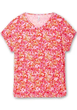 Shirt mit Blumendruck und Saum-Gummizug