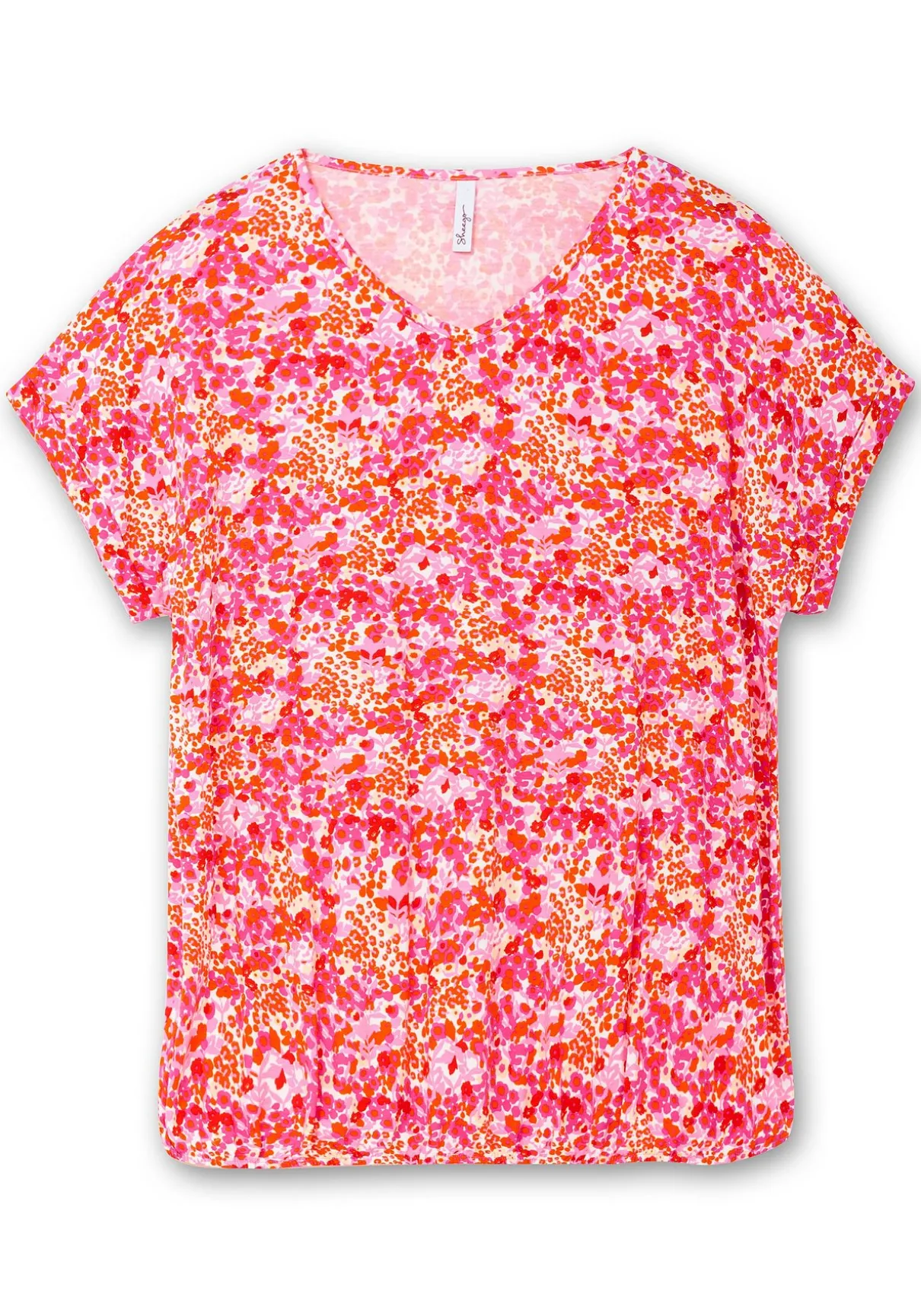 Shirt mit Blumendruck und Saum-Gummizug