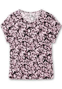 Shirt mit Blumendruck und Saum-Gummizug