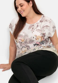 Shirt mit Blumenprint, in bügelfreier Qualität