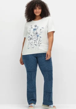 Shirt mit Blumenprint und Gummizugbund