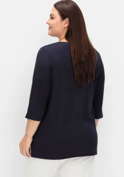 Shirt mit Blumenstickerei aus Pailletten