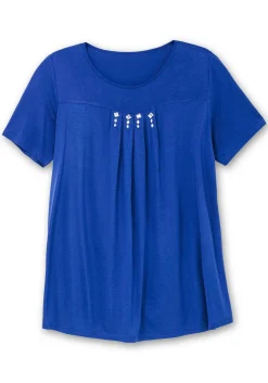 Shirt mit Faltendetails und Ziersteinen