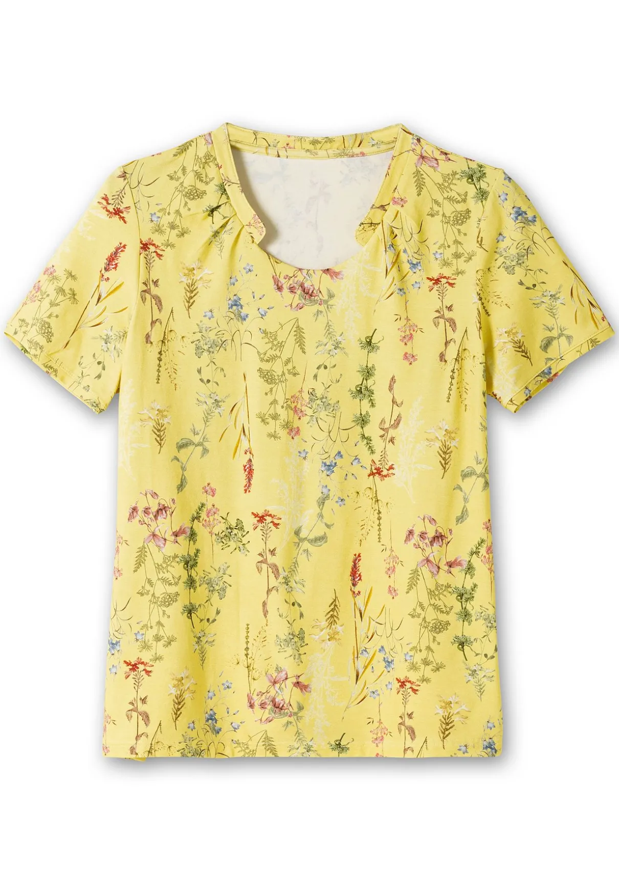 Shirt mit Faltenpartie am Stehkragen