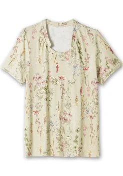 Shirt mit Faltenpartie am Stehkragen