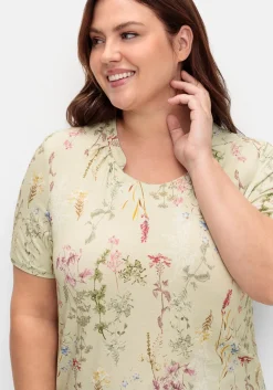 Shirt mit Faltenpartie am Stehkragen