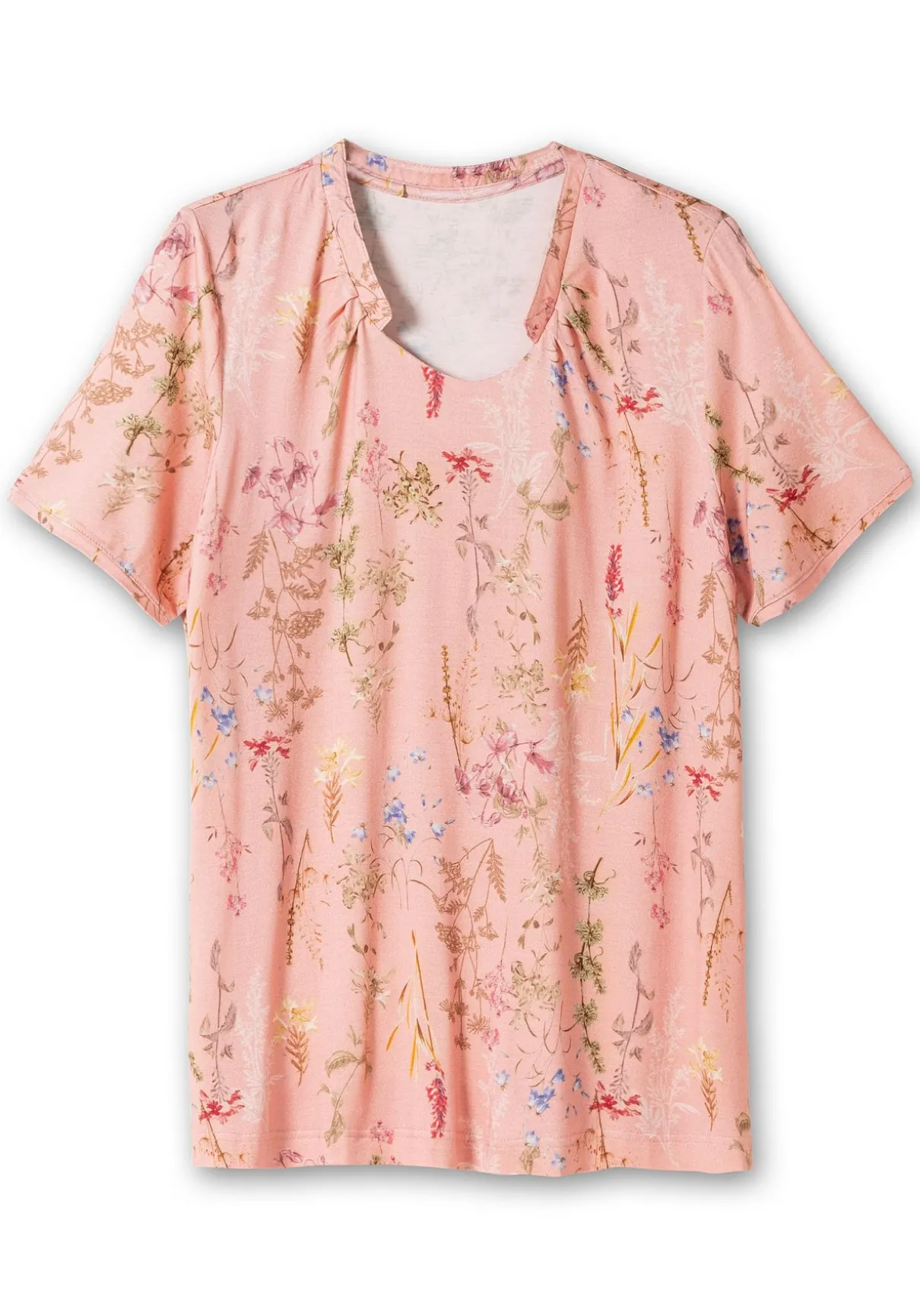 Shirt mit Faltenpartie am Stehkragen