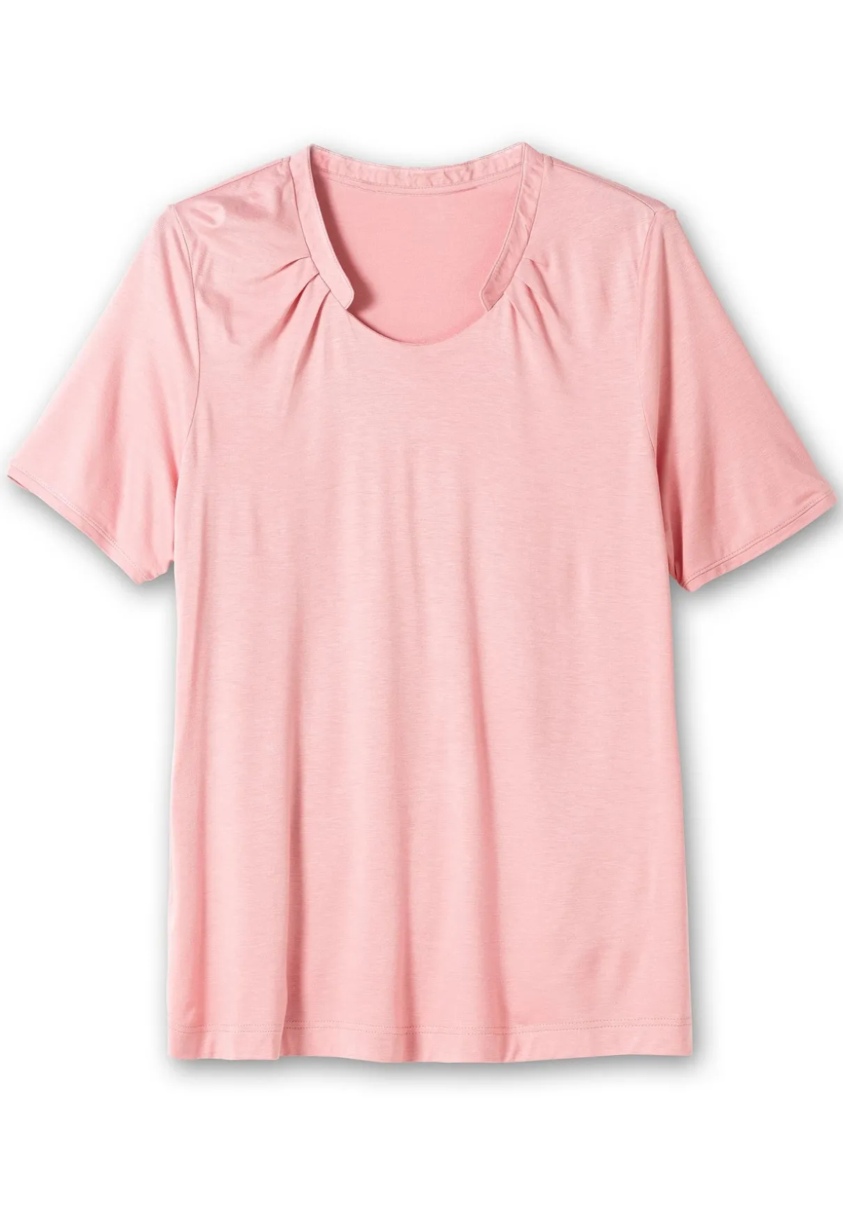 Shirt mit Faltenpartie am Stehkragen