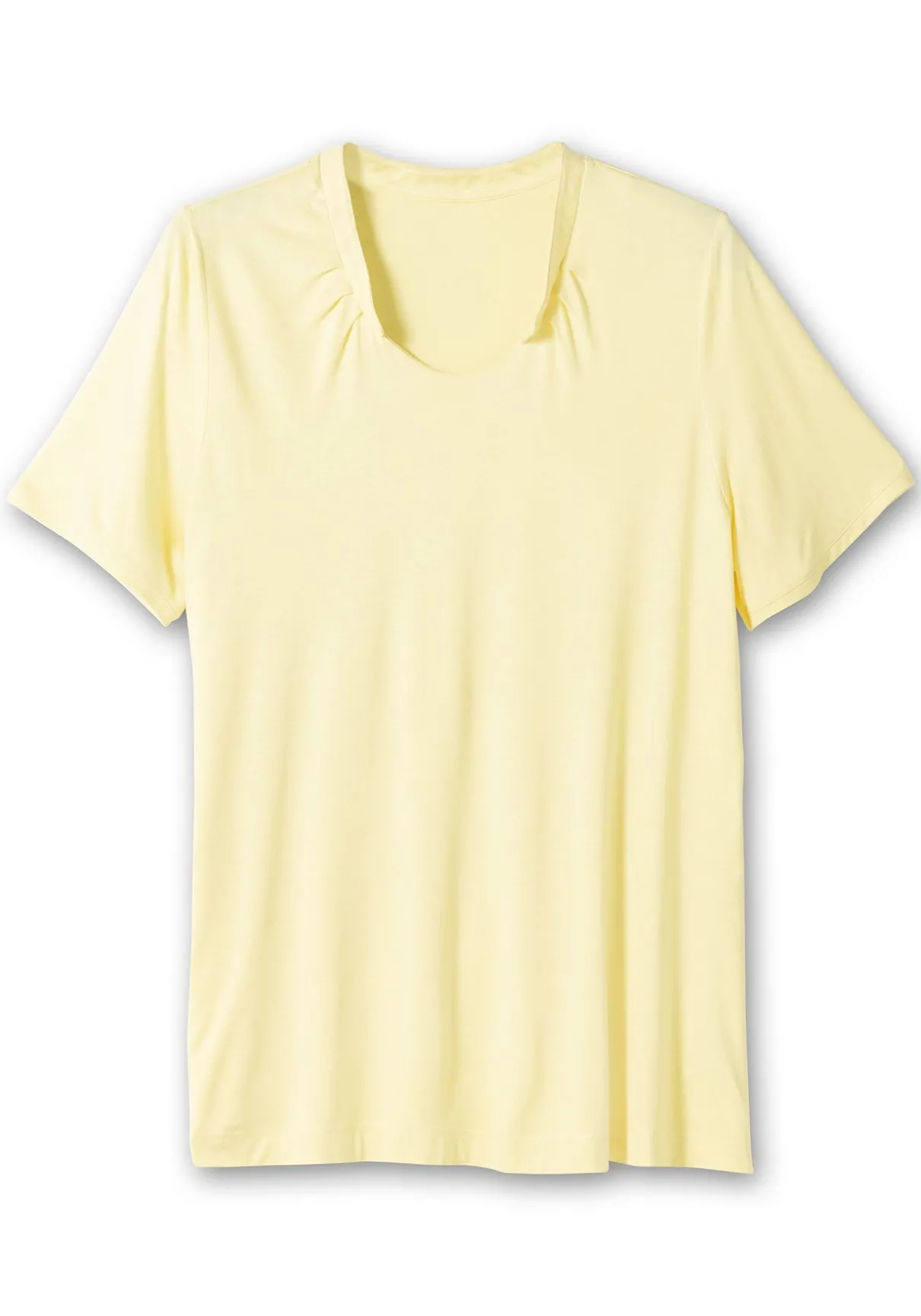 Shirt mit Faltenpartie am Stehkragen