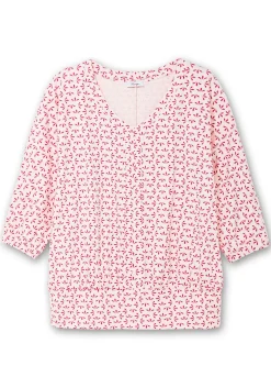 Shirt mit 3/4-Fledermausärmeln und V-Ausschnitt