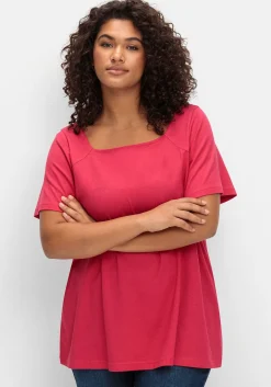 Shirt mit Flügelärmeln und Karree-Ausschnitt