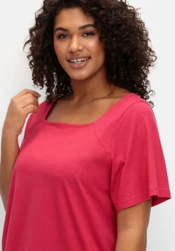 Shirt mit Flügelärmeln und Karree-Ausschnitt