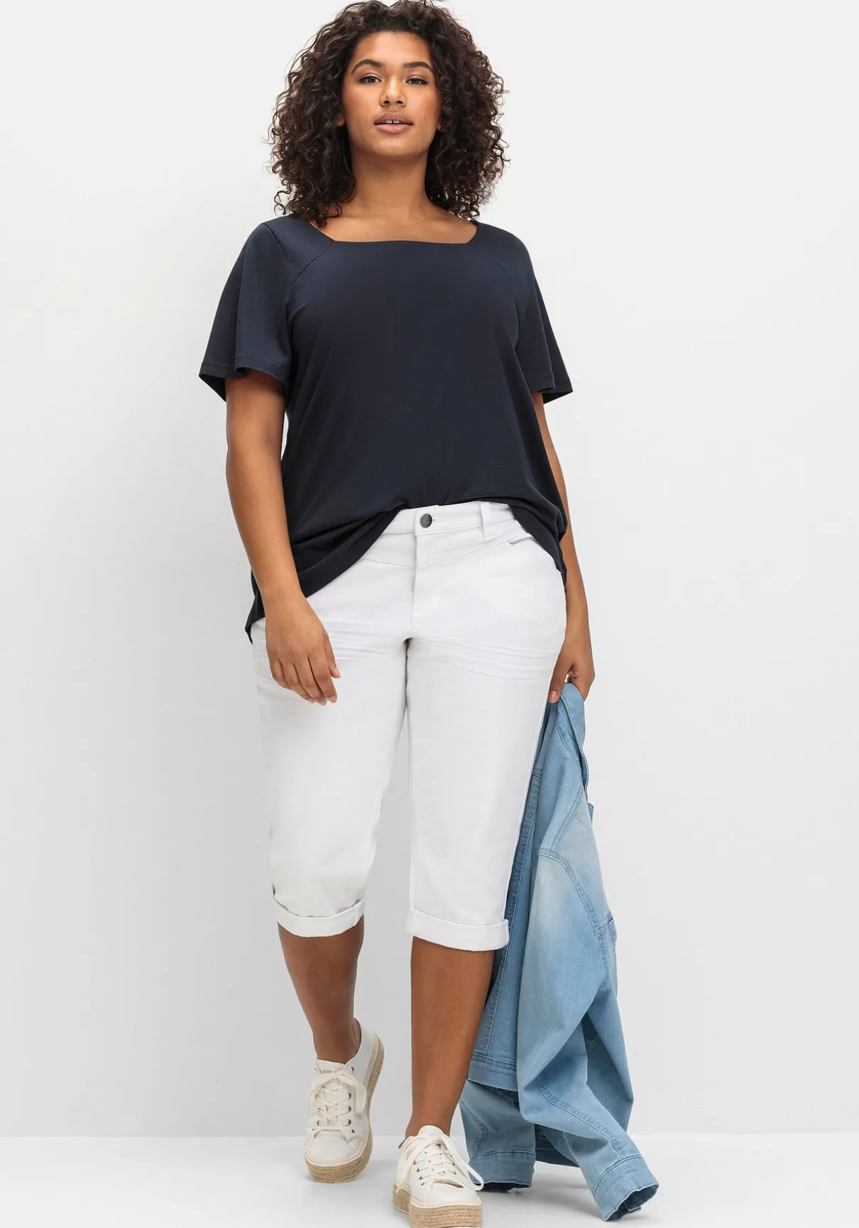 Shirt mit Flügelärmeln und Karree-Ausschnitt