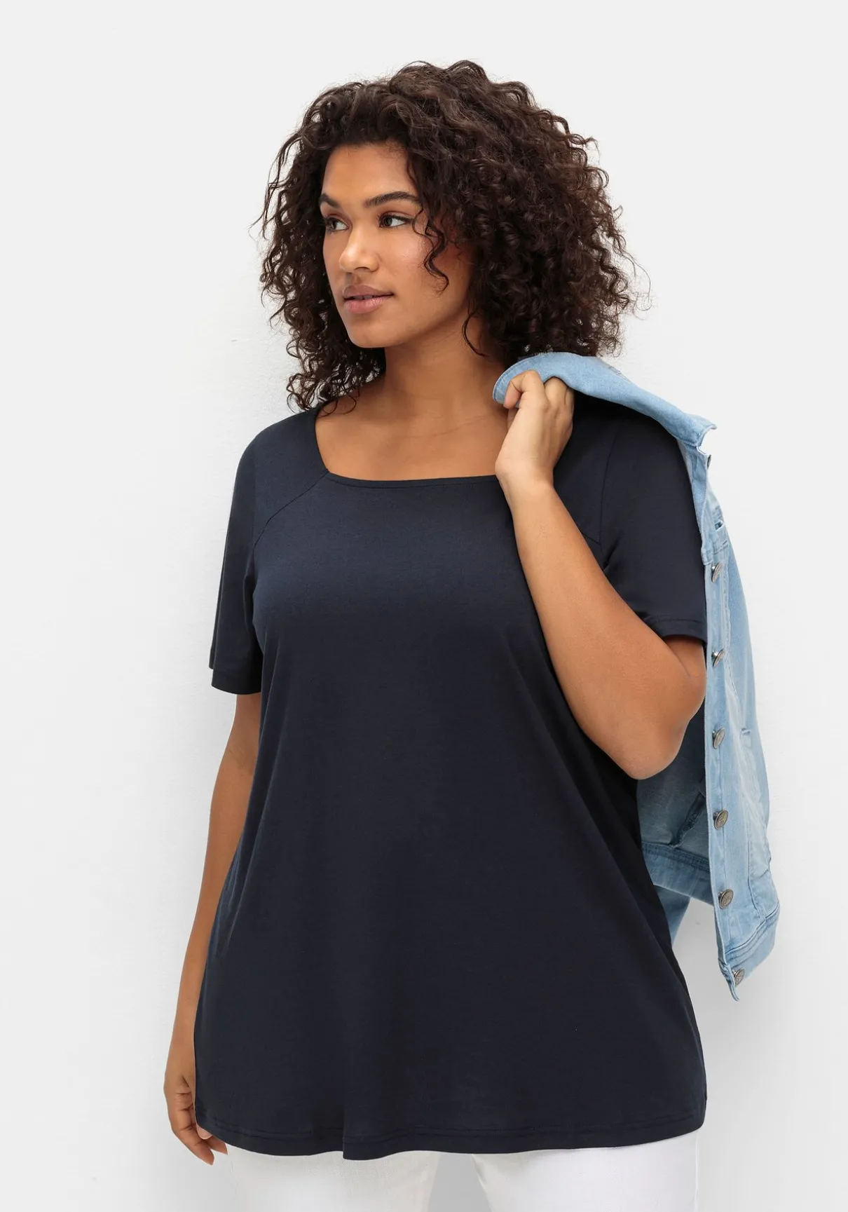 Shirt mit Flügelärmeln und Karree-Ausschnitt