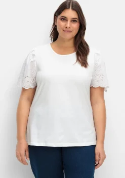 Shirt mit Flügelärmeln und Lochstickerei