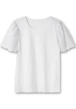 Shirt mit Flügelärmeln und Lochstickerei