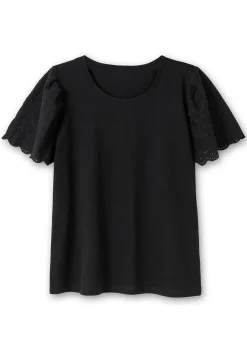 Shirt mit Flügelärmeln und Lochstickerei