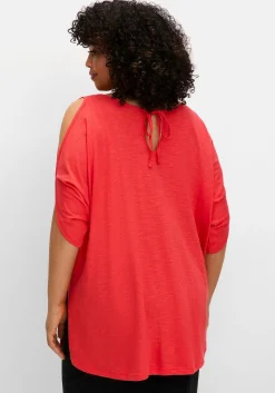 Shirt mit geschlitzten Fledermausärmeln