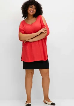 Shirt mit geschlitzten Fledermausärmeln