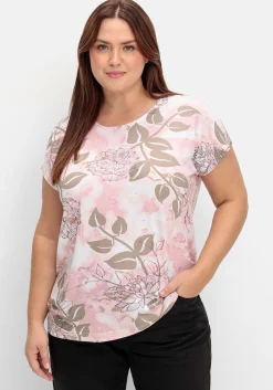 Shirt mit glänzendem Blumendruck