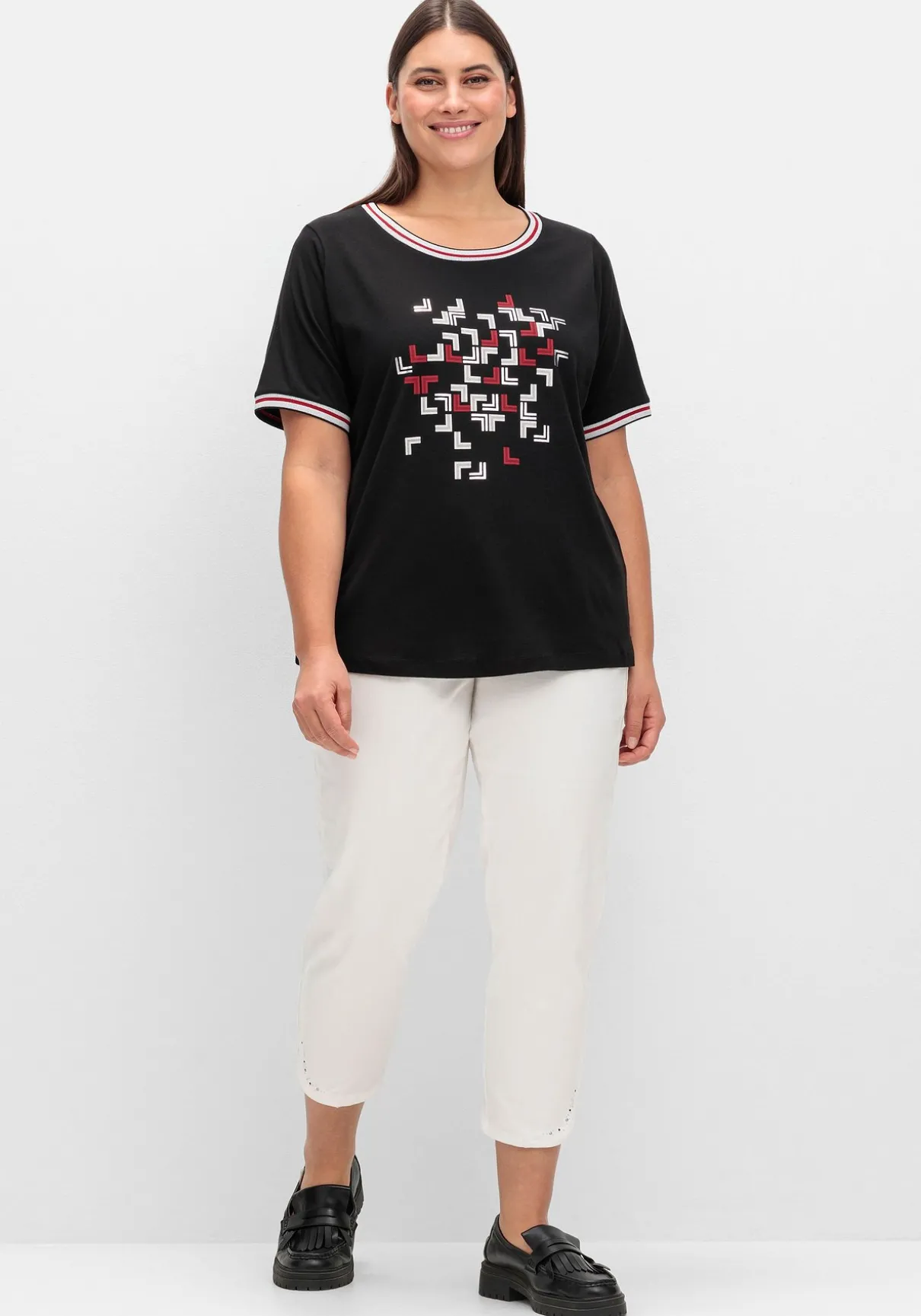 Shirt mit Grafik-Frontprint und Glitzerdetails