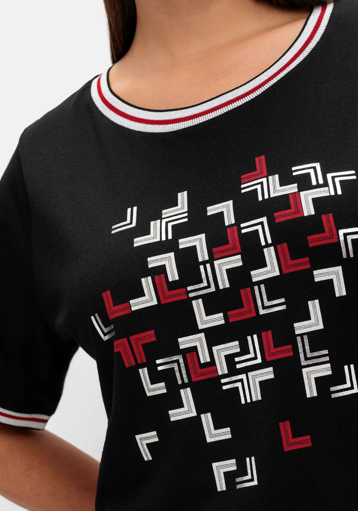 Shirt mit Grafik-Frontprint und Glitzerdetails