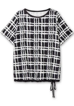 Shirt mit Grafik-Muster und U-Boot-Ausschnitt