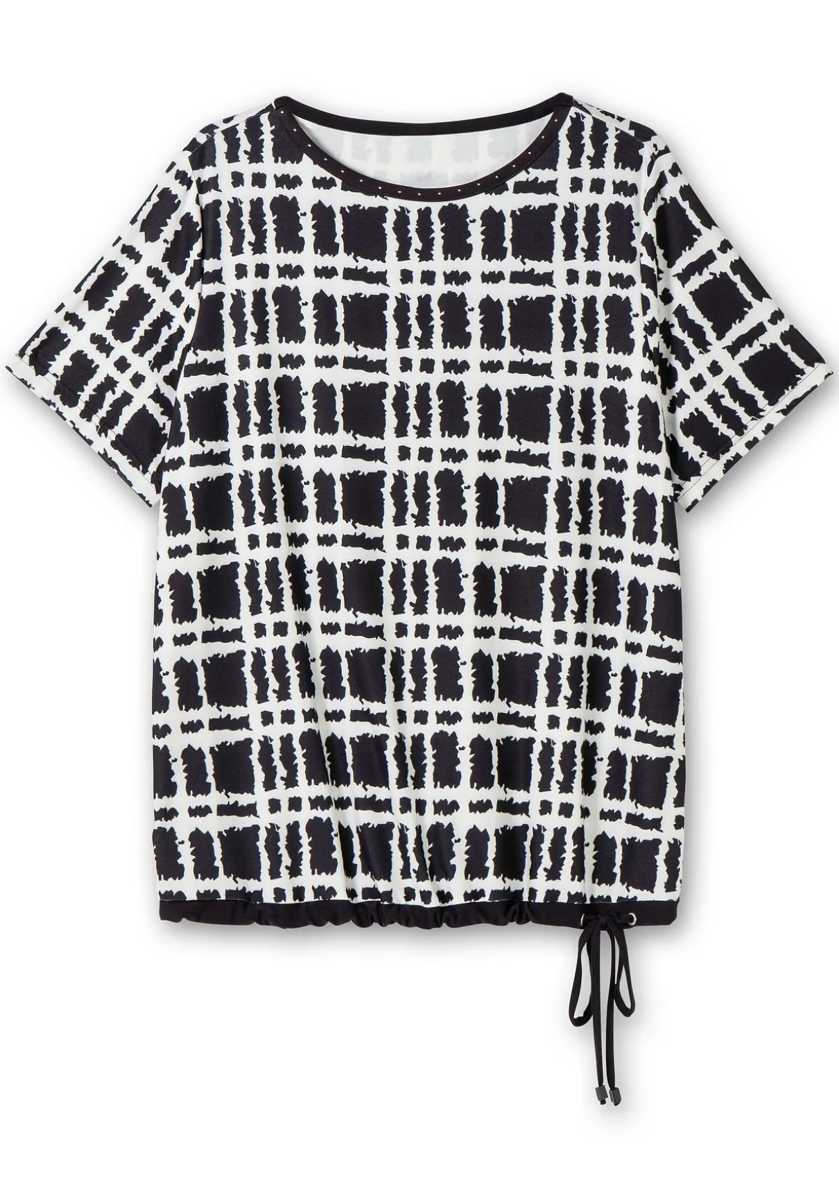 Shirt mit Grafik-Muster und U-Boot-Ausschnitt