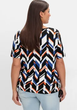 Shirt mit Grafikprint und Saum-Gummizug