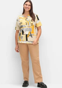 Shirt mit Grafikprint und Knopfleiste