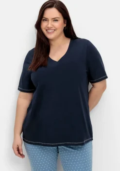 Shirt mit kleinem Glitzerdruck auf der Schulter