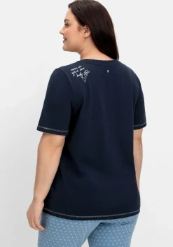 Shirt mit kleinem Glitzerdruck auf der Schulter