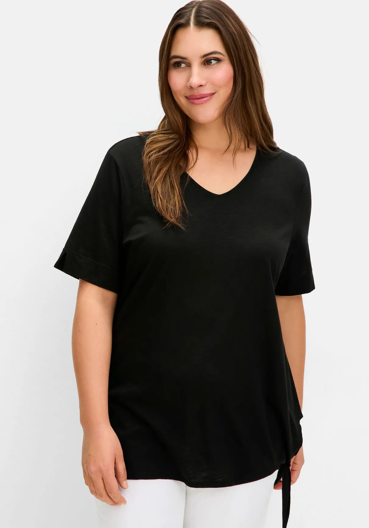 Shirt mit Knotendetail am Saum