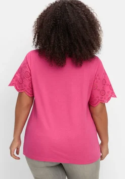 Shirt mit Lochstickerei-Ärmeln