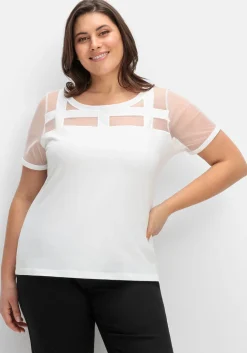 Shirt mit Mesh-Einsätzen und Rundhalsausschnitt