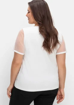 Shirt mit Mesh-Einsätzen und Rundhalsausschnitt