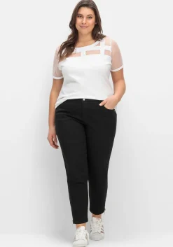 Shirt mit Mesh-Einsätzen und Rundhalsausschnitt