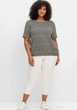 Shirt mit Minimal-Alloverdruck und Gummizugbund