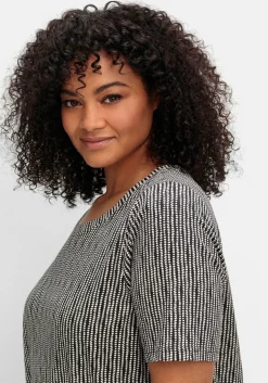 Shirt mit Minimal-Alloverdruck und Gummizugbund