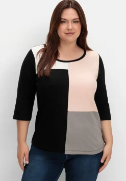 Shirt mit 3/4-Ärmeln und Grafikprint vorn